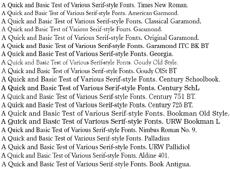 12-pt font samples