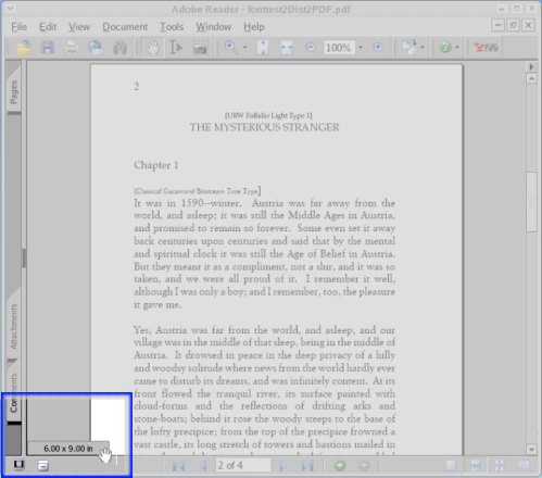 page size in Adobe Reader 7